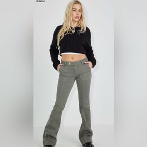 Garage Green Oil flare pants